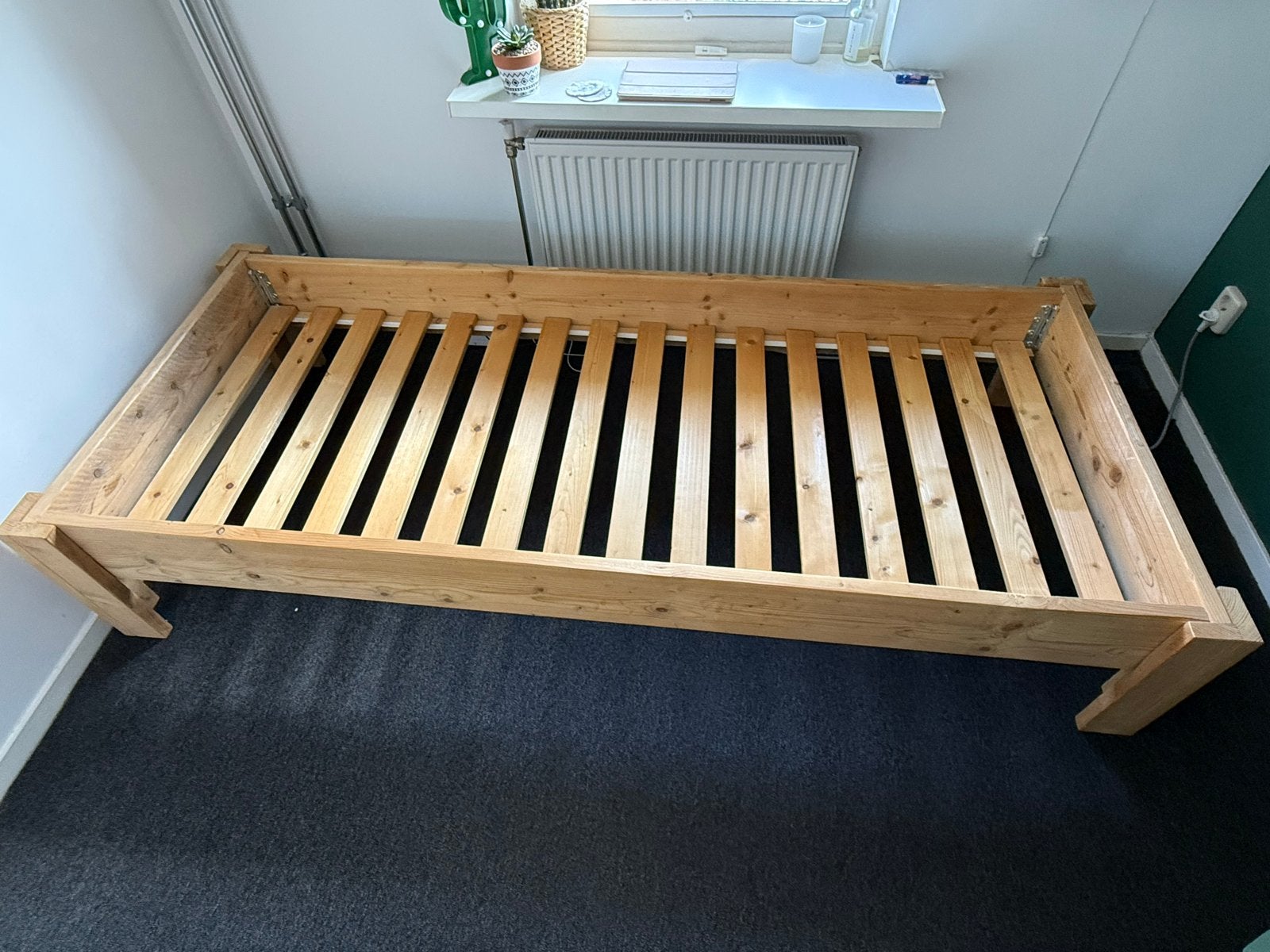 Steigerhouten bed 80x200 cm - Eenpersoons, Gebruikt, Eenpersoons, Steigerhout, Ophalen of Verzenden