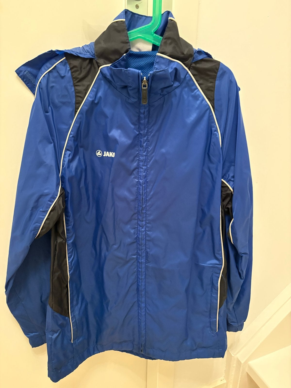 Jako regenjas blauw maat 152 (11-12 jaar), Kinderen en Baby's, Ophalen of Verzenden, Gebruikt, Jongen of Meisje, Jas