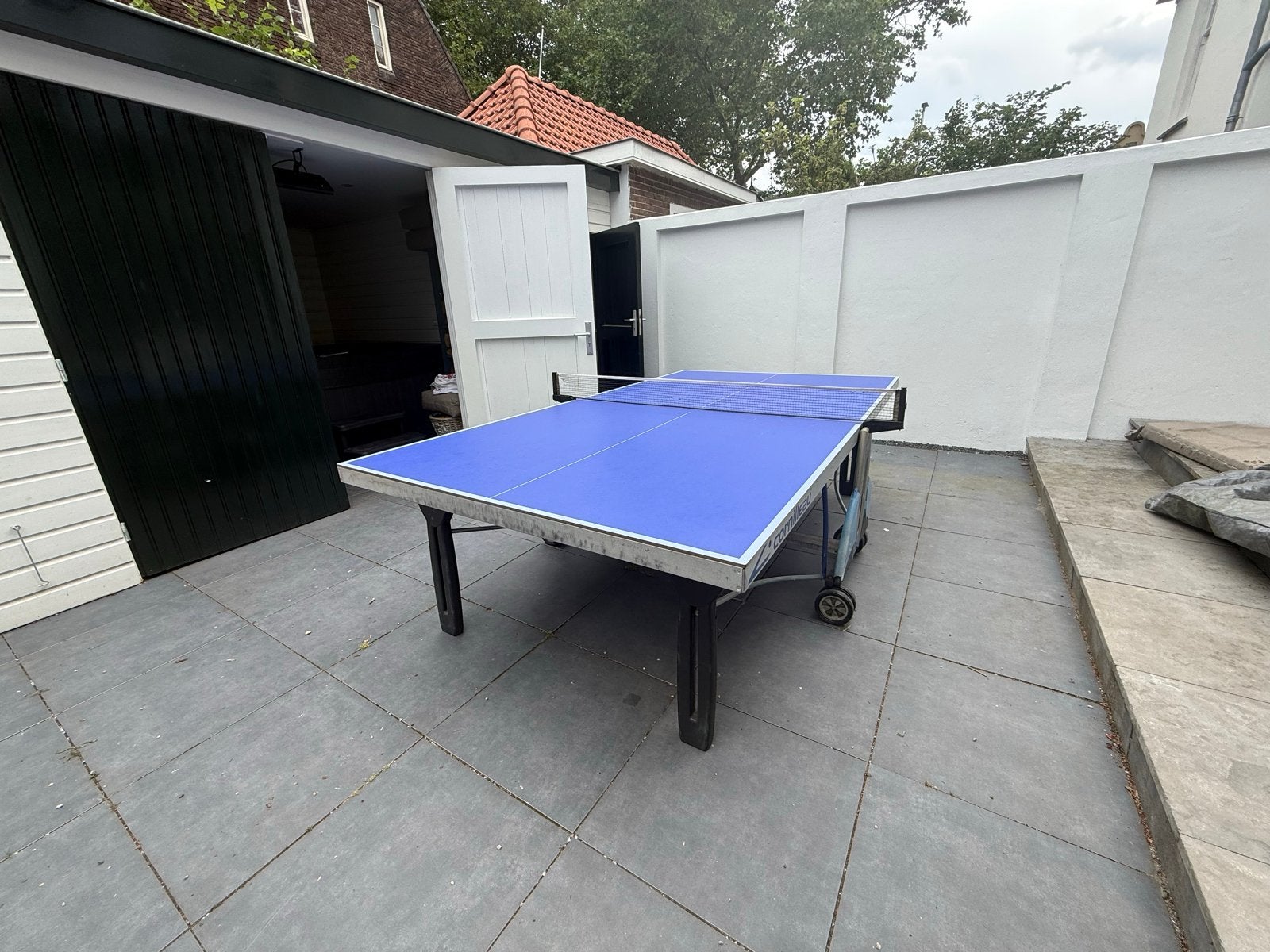 Cornilleau Sport 440 Outdoor Tafeltennistafel met hoes, Sport en Fitness, Tafeltennis, Ophalen, Gebruikt, Tafel Outdoor, Inklapbaar
