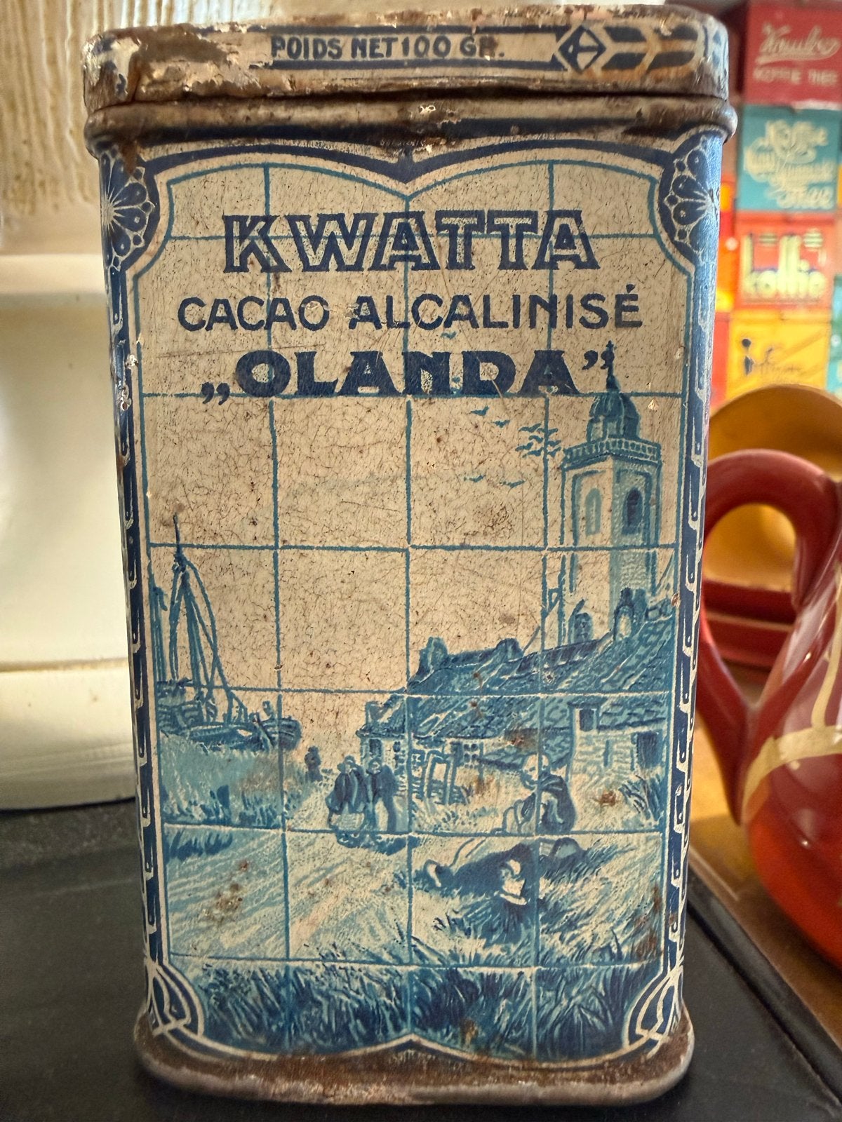 Vintage Kwatta Cacao "Olanda" Blik - Nederlands Erfgoed, Ophalen of Verzenden