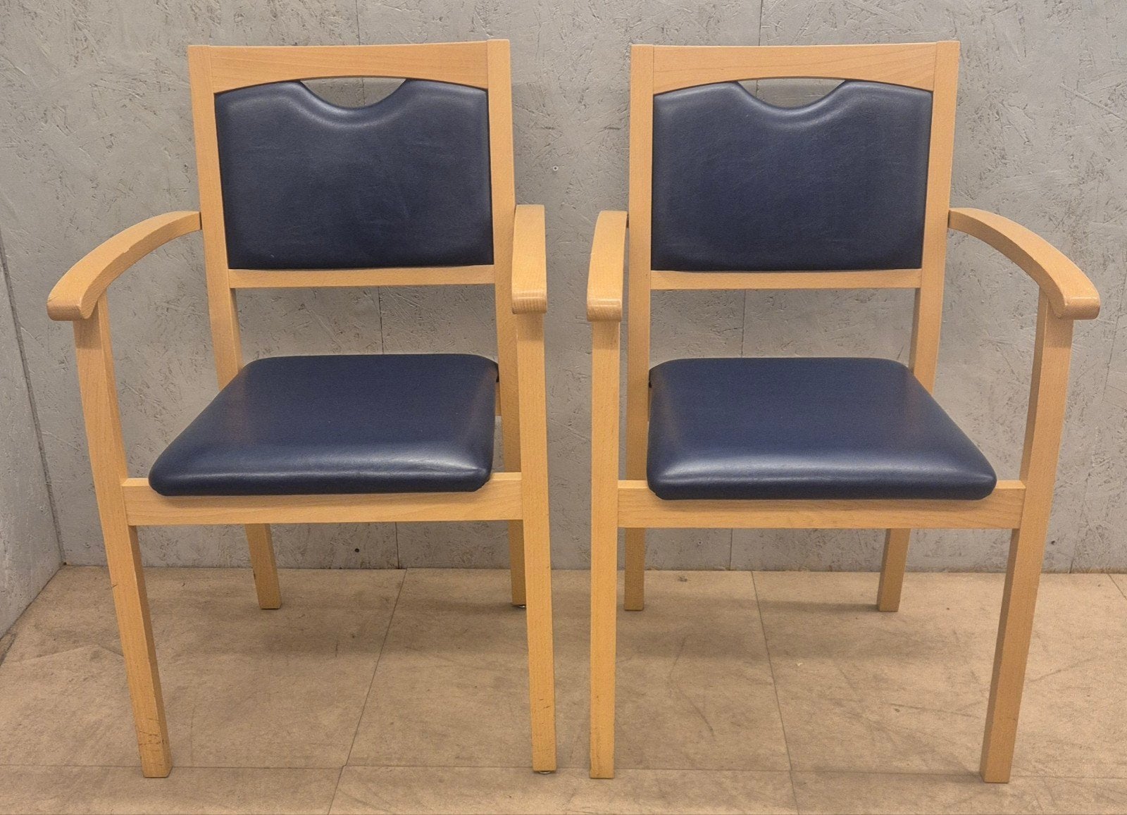 2x Lensen zorgstoel met armleuningen, Ophalen, Gebruikt, Twee, Blauw