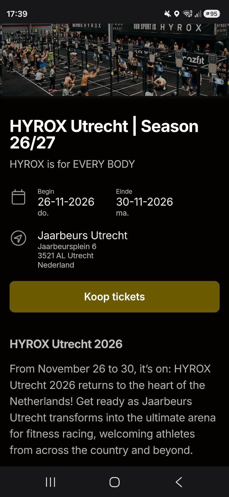 Gezocht: kaartje HYROX Utrecht single women open, Eén persoon