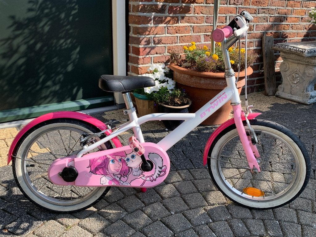 16 inch B'TWIN Decathlon meisjesfiets, Ophalen, Gebruikt, Minder dan 16 inch