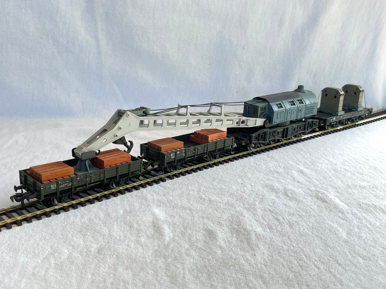 Fleischmann 5597 DB Krupp-Ardelt kraanwagen set H0, Gebruikt, Gelijkstroom, Fleischmann, Wagon