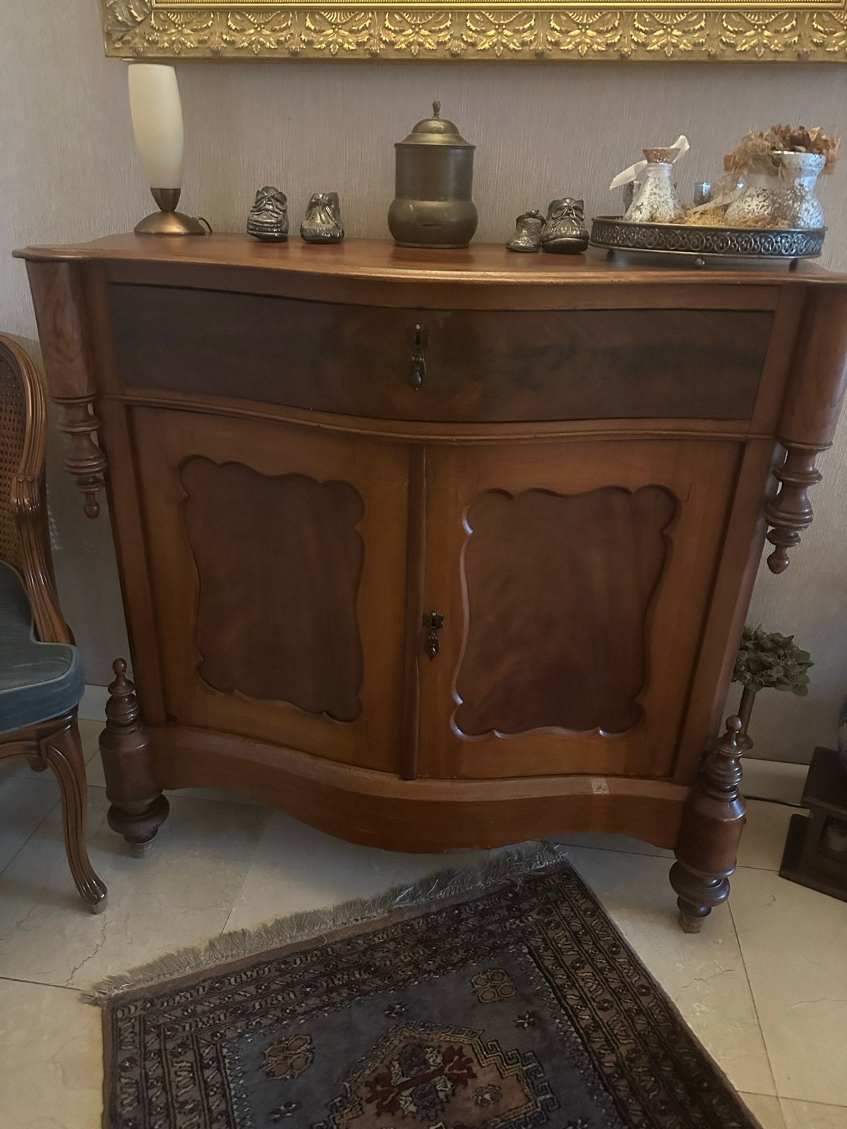 Antiek houten dressoir met lade en twee deuren, Ophalen