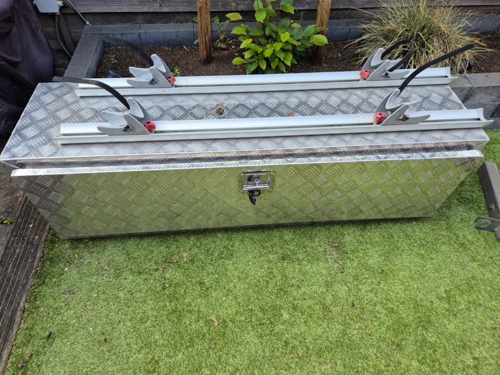 Aluminium opbergbak met 2 fietsgoten, Ophalen of Verzenden