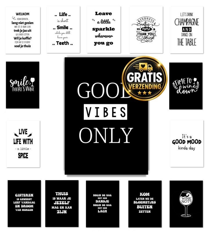 20 woonkaarten met quotes Every Day A6 wenskaarten cadeau, Verzenden, Nieuw