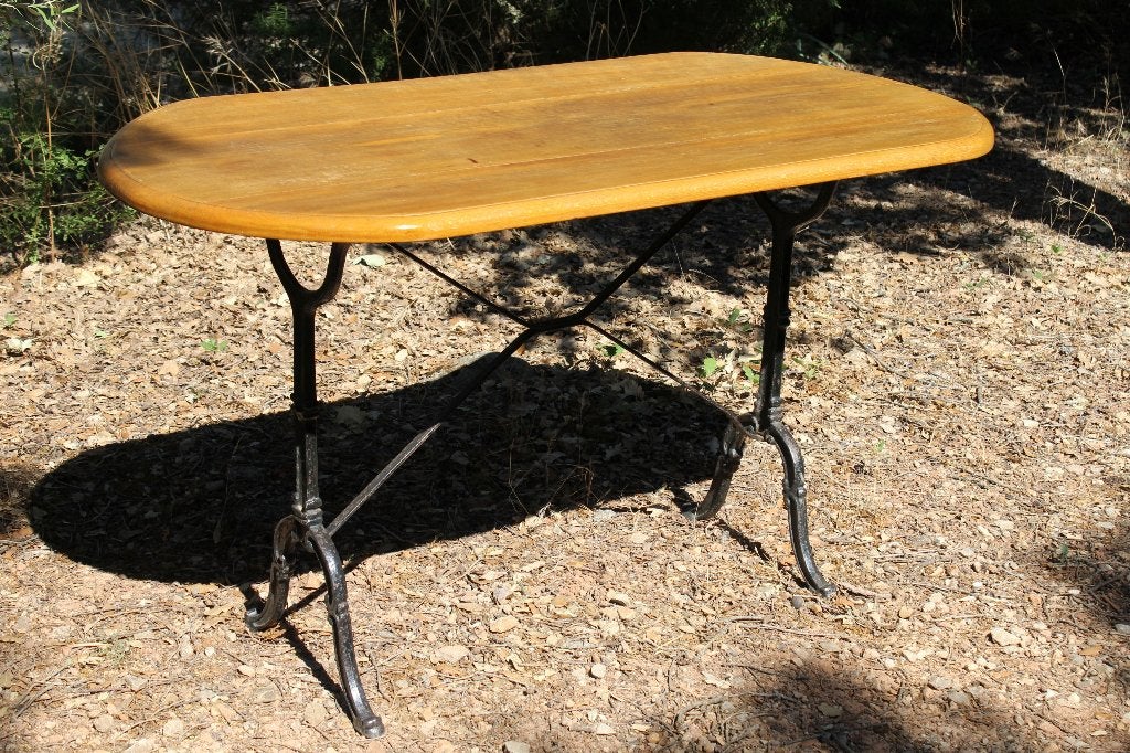 Brocante - Twee tintelende bistro-tafels / sidetables!, Ophalen, 100 tot 150 cm, Rechthoekig, 50 tot 75 cm