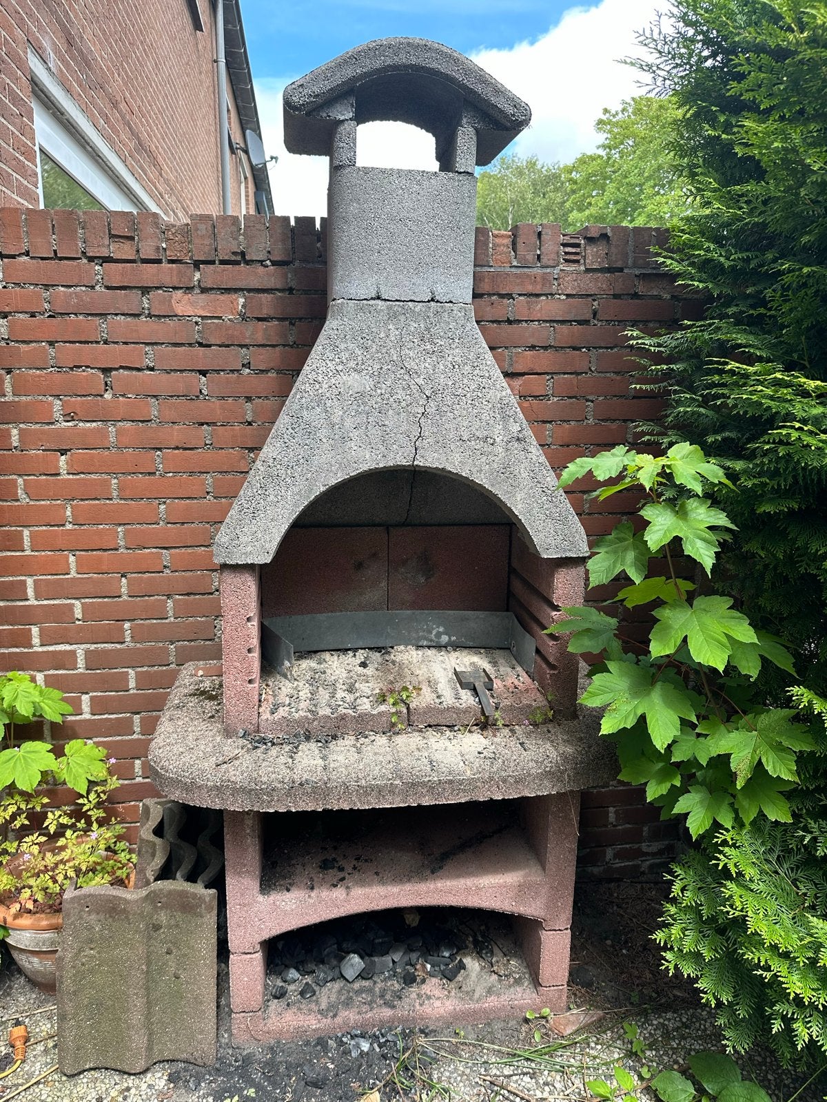 Gebruikte BBQ steen met scheurtje, Ophalen, Gebruikt