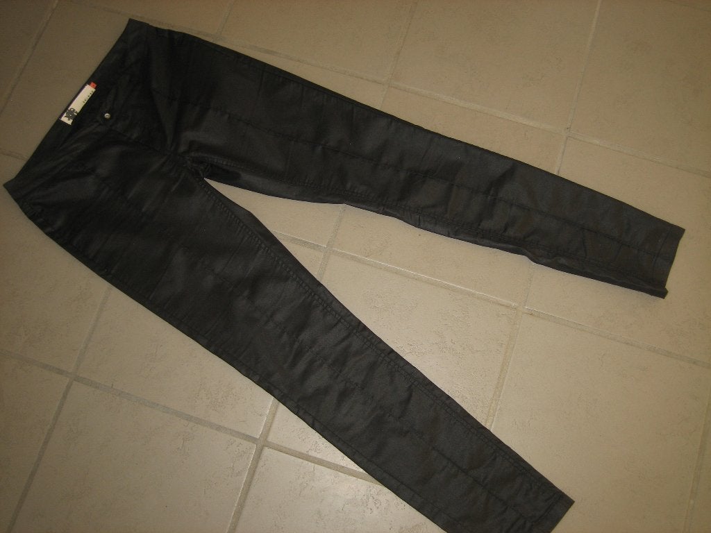 Diepzwarte waxed skinny pantalon ICHI maat S snazzeys, Zwart, Nieuw, Ophalen of Verzenden, Maat 36 (S)