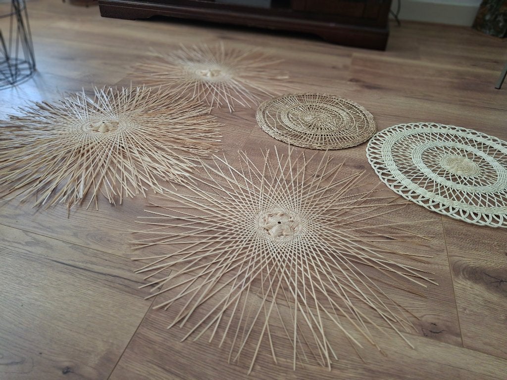 Rotan gevlochten wand starburst decoratie, Ophalen of Verzenden, Zo goed als nieuw