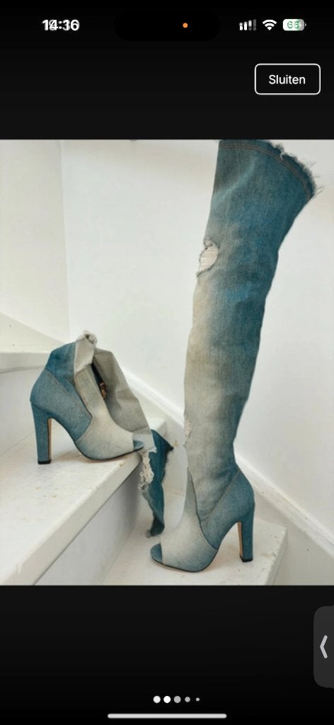 Denim Knee high boots Bello star 36, Hoge laarzen, Bello star, Blauw, Ophalen of Verzenden