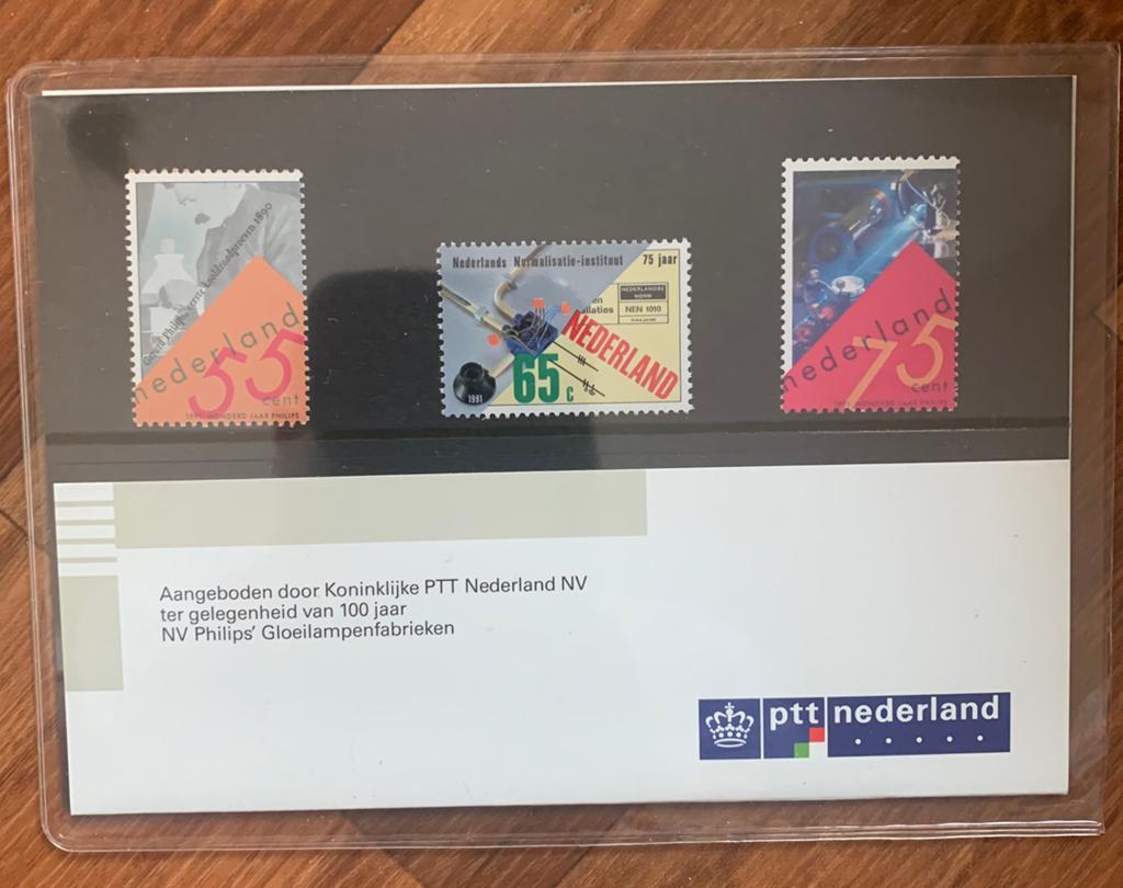 PTT postzegelmapje: uniek 100 jaar Philips 1991, Postzegels en Munten, Postzegels | Nederland, Verzenden, Postfris