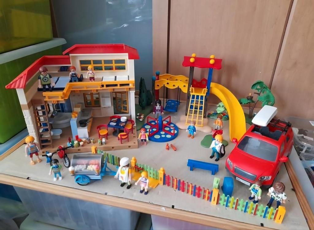 Grote Playmobil Set: Huis, Auto, Speeltuin & IJskar, Ophalen of Verzenden