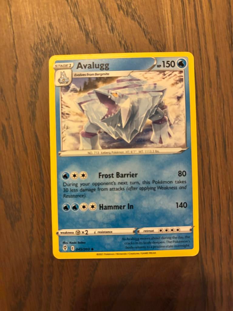 Pokémon Kaart: Avalugg (045/203) - Zo goed als nieuw, Ophalen of Verzenden, Zo goed als nieuw, Losse kaart
