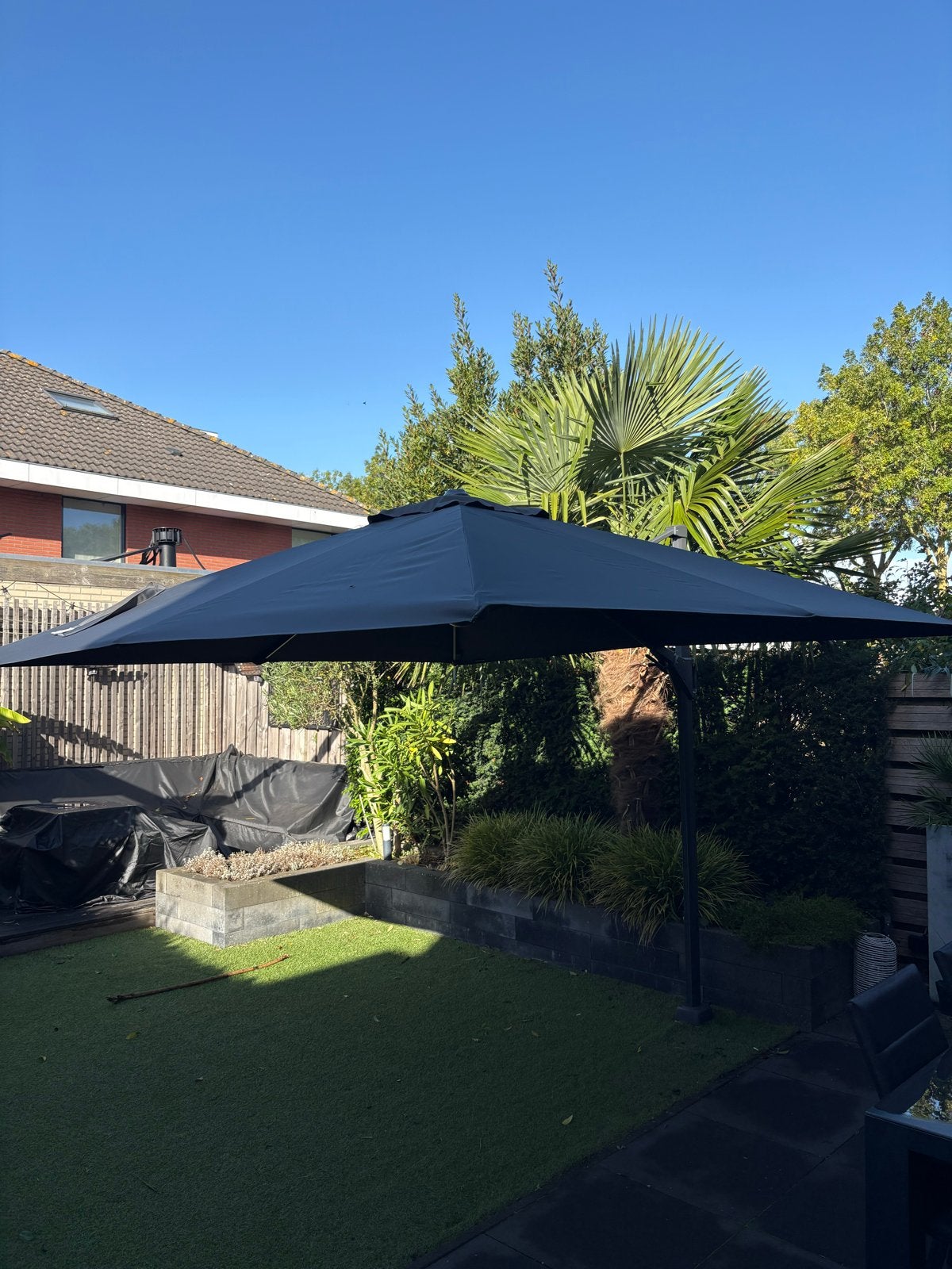 Platinum Zweefparasol Challenger T2 Antraciet 300x300cm, Tuin en Terras, Ophalen, Kantelbaar, Nieuw, Zweefparasol