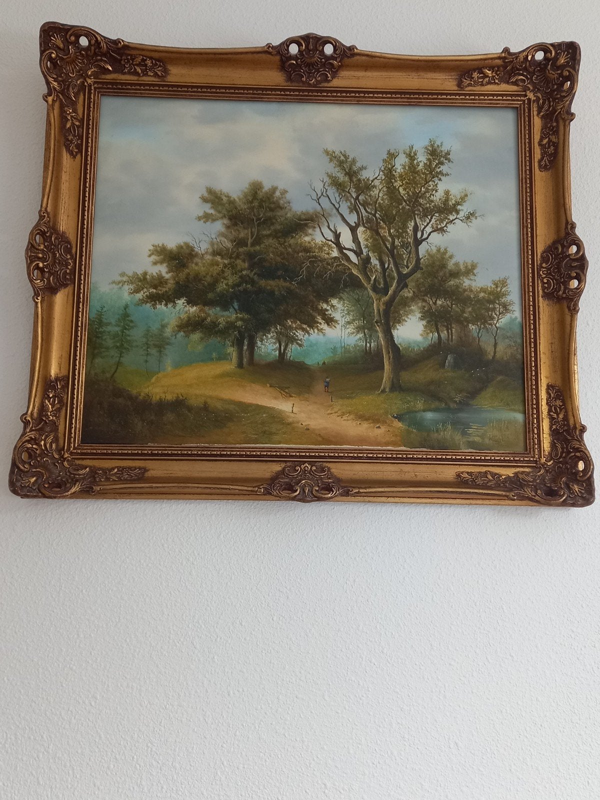 Schilderij boslandschap, Antiek en Kunst, Ophalen of Verzenden