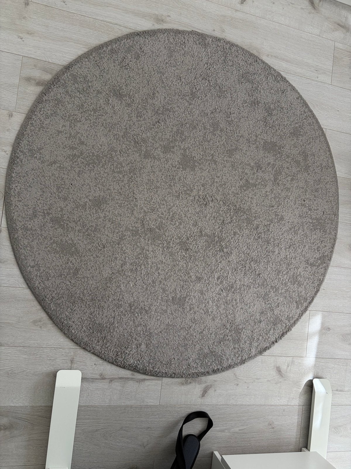 Ronde vloerkleed stoense IKEA grijs, Ophalen, 100 tot 150 cm, Rond, Zo goed als nieuw
