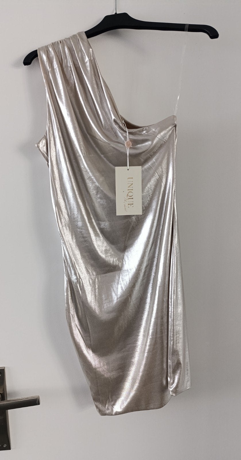 Jurkje / party dress metallic maat 36/38, Overige kleuren, Unique the label, Nieuw, Ophalen of Verzenden