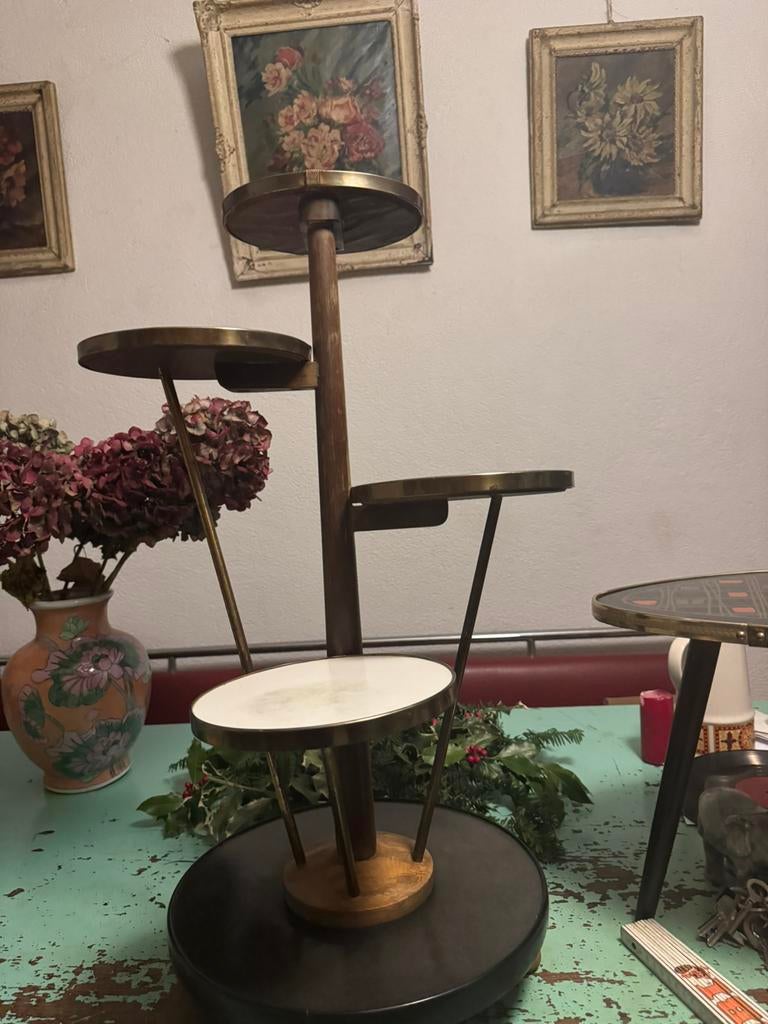 Plantenetagere,fifties,sixties,Rockabilly,Mid-Century,vintag, Gebruikt, Meerkleurig, Ophalen of Verzenden, Vintage