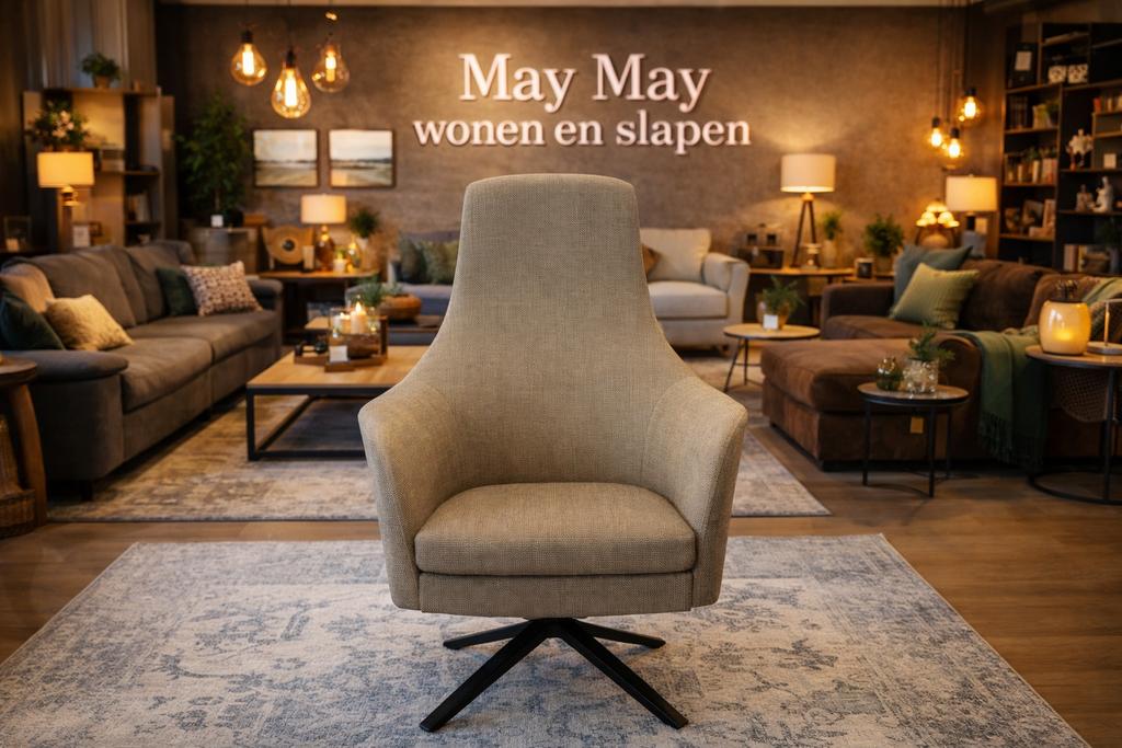 Fauteuil Montis Draaibaar 360° €299,- Direct leverbaar, Ophalen, Hout, #Fauteuil#Montis#Draaibaar#Taupe#Beige, Nieuw