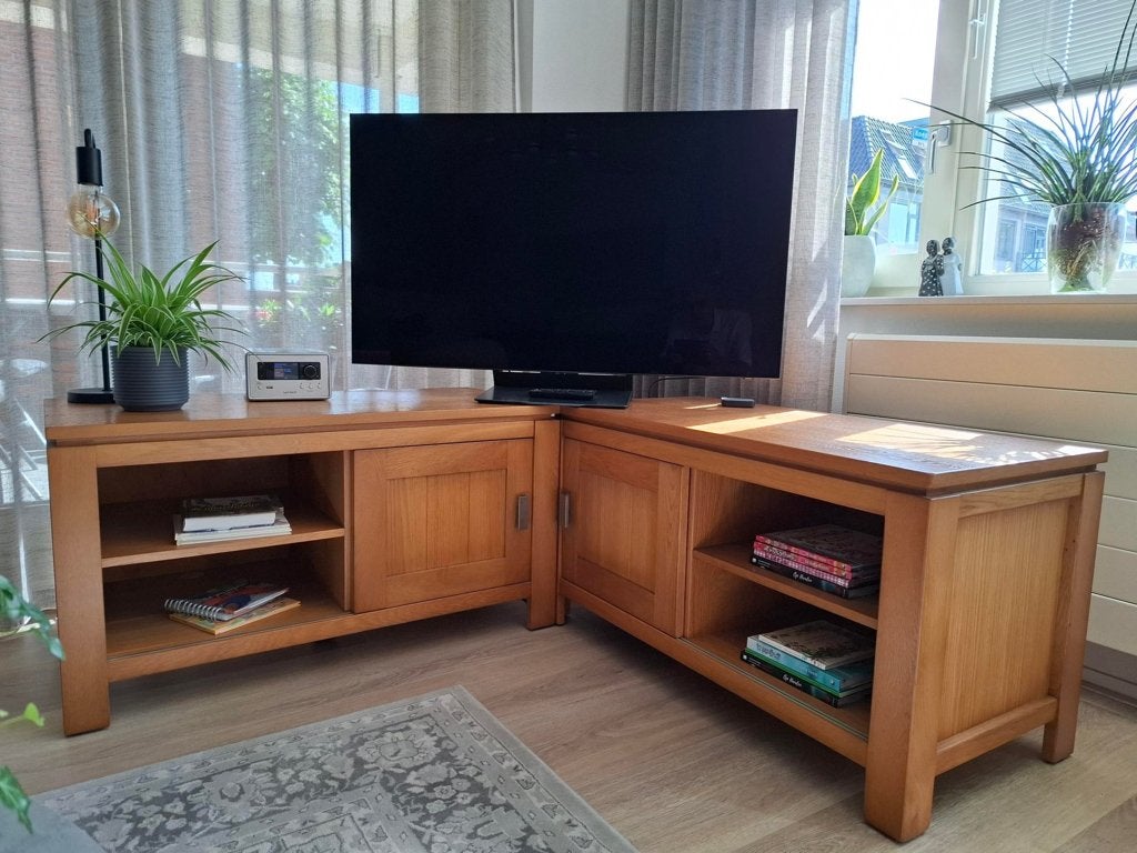 Te koop 2 massief eikenhouten kasten, Ophalen, Met deur(en), 100 tot 150 cm, Eikenhout