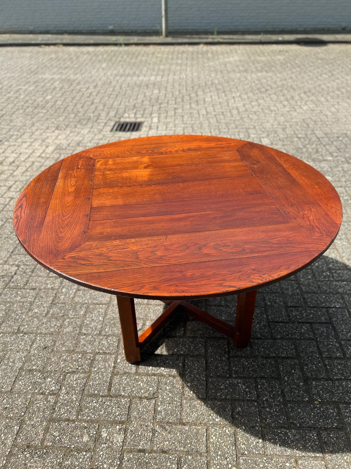 Schuitema ronde eettafel / salontafel – vintage jaren 30/40, Ophalen, Zo goed als nieuw, Rond, 100 tot 150 cm