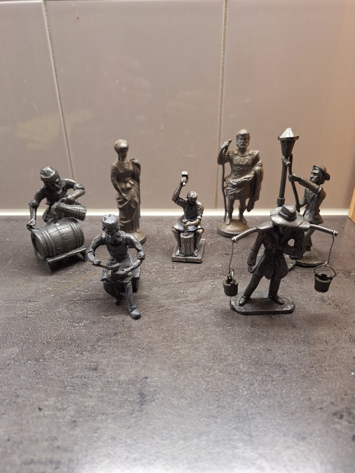 Unieke Tinnen Collectie: Ambachtslieden en Figuren, Antiek en Kunst, Ophalen of Verzenden
