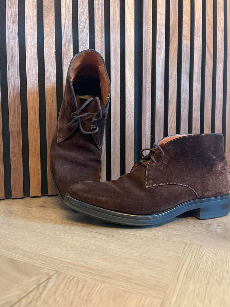 Santoni Bello suède enkelschoen - Maat 43, Bruin, Boots, Ophalen of Verzenden, Zo goed als nieuw