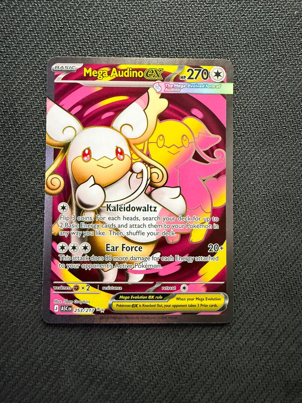 Mega Audino EX 253/217 Ascended Heroes Pokemon, Ophalen, Nieuw, Losse kaart