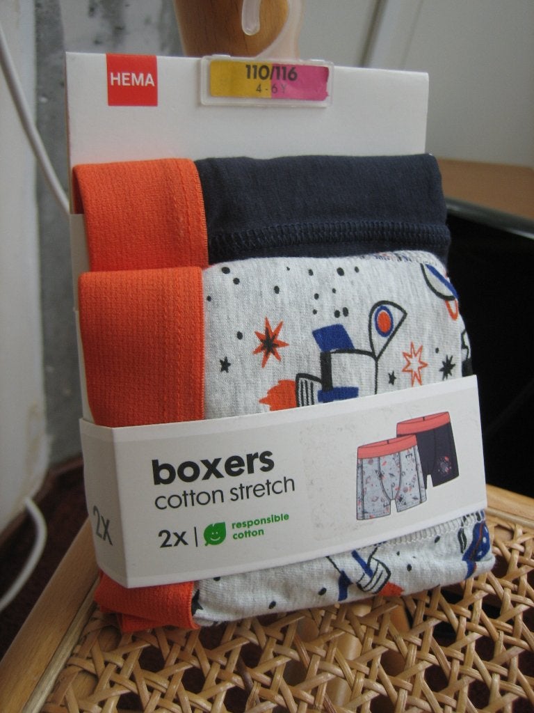 NIEUW!   2x boxershort Hema maat 110/116, Nacht- of Onderkleding, Jongen of Meisje, Nieuw, Ophalen of Verzenden