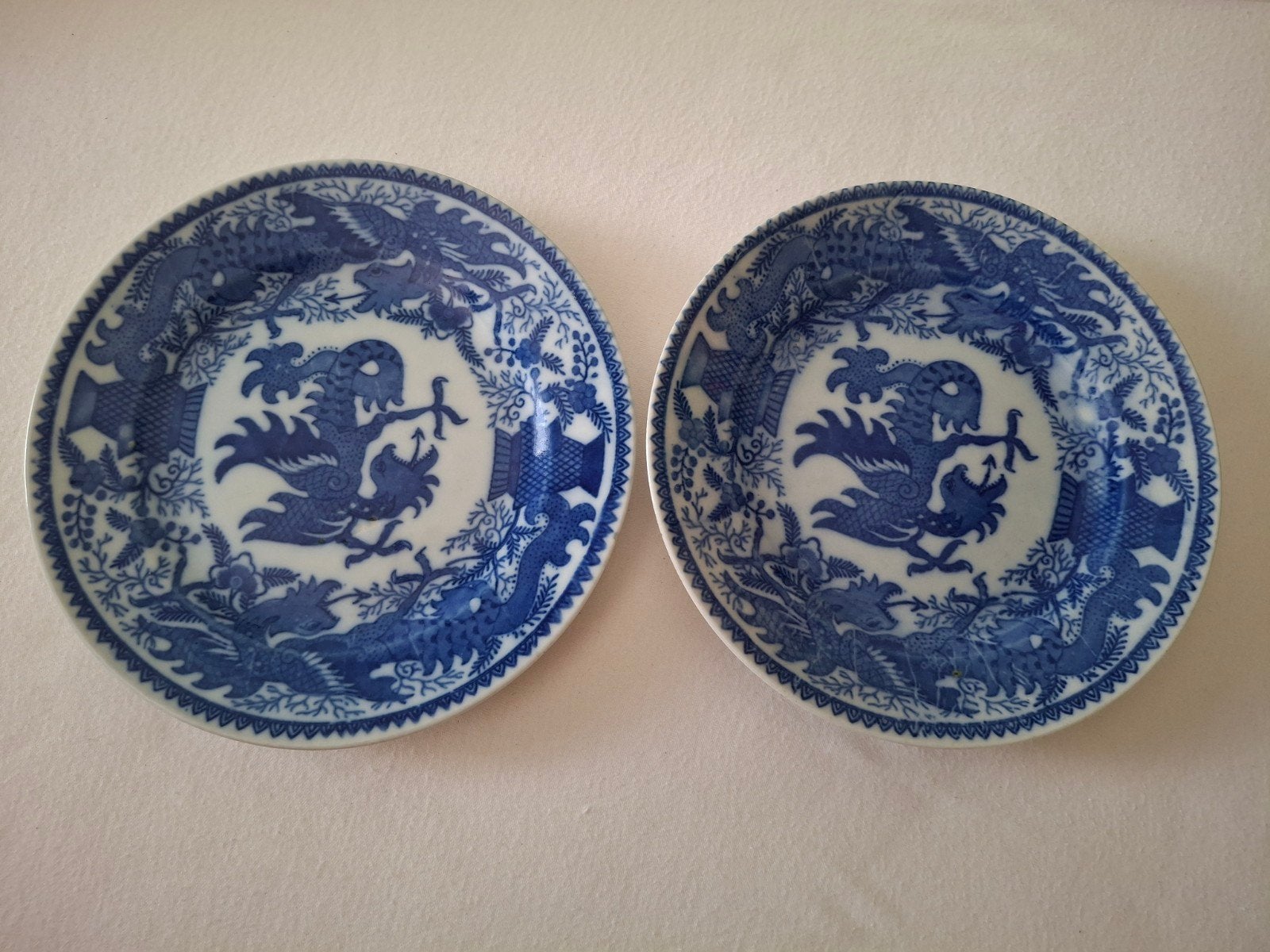 Antieke Japanse Koransha borden (Meiji periode) - Draak, Ophalen of Verzenden