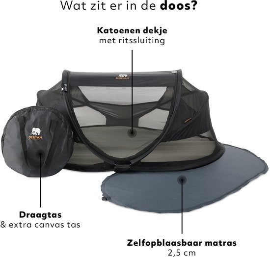 Deryan Peuter Deluxe campingbedje - Zo goed als nieuw, Ophalen, Zo goed als nieuw, Reisbedje