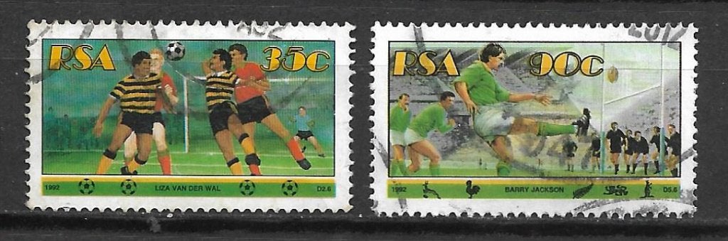 Rep Zuid Afrika 1992 Sport rugby voetbal, Verzenden, Zuid-Afrika, Gestempeld