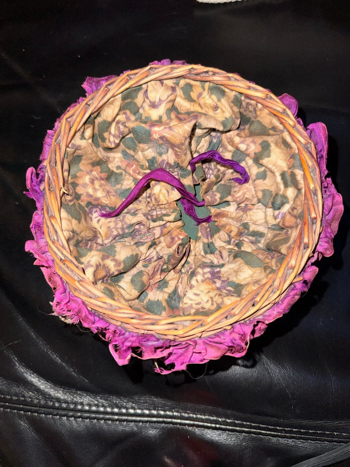 Decoratieve rieten mand met stoffen voering, Ophalen of Verzenden
