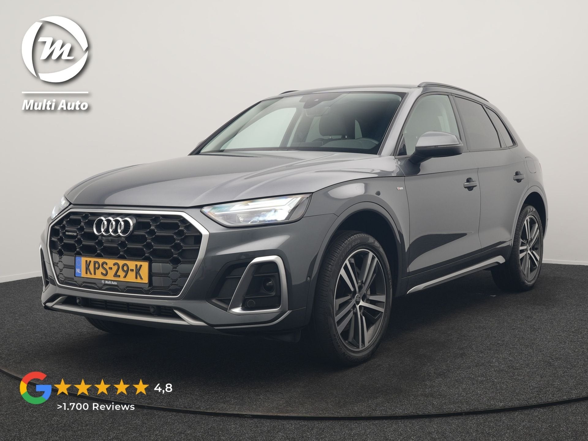 Audi Q5 55 TFSI e S Line PHEV 367pk Dealer O.H. | Trekhaak A, Auto's, Automaat, Dealer onderhouden, Gebruikt, Zwart