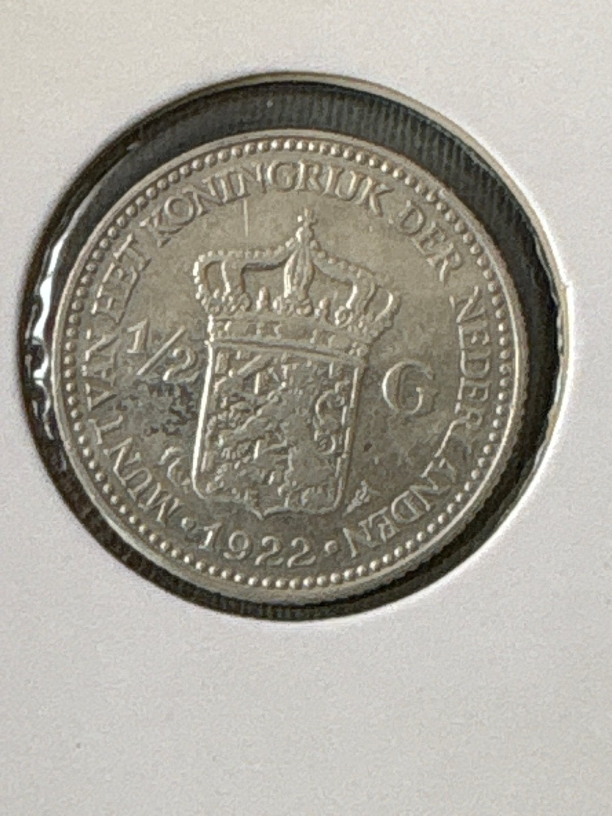 Zilveren ½ gulden 1922 Koningin Wilhelmina, ½ gulden, Zilver, Ophalen of Verzenden, Koningin Wilhelmina