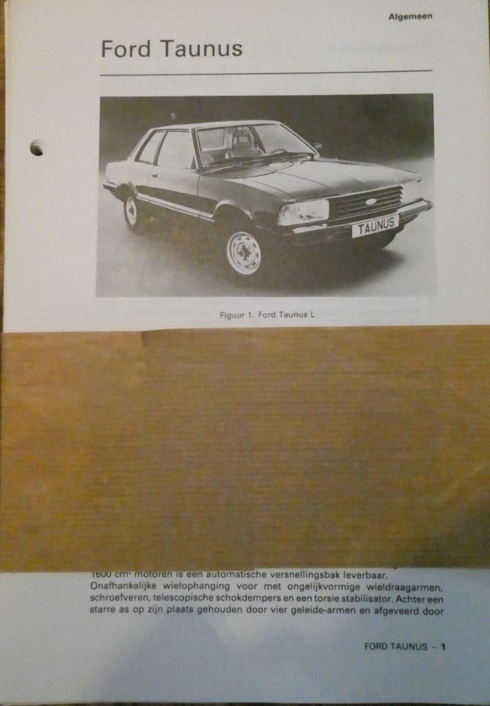 Ford Taunus 1979 - 1981 autotechnisch handboek, Auto diversen, Handleidingen en Instructieboekjes, Verzenden