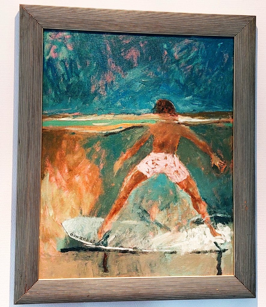 Francisco Gonzales Diez "Gonzho".  De surfer., Antiek en Kunst, Kunst | Schilderijen | Modern, Ophalen of Verzenden, Gesigneerd