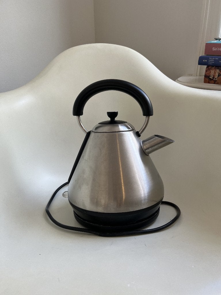 RVS SilverCrest waterkoker – retro design – zwart/zilver, 1 tot 2 liter, Ophalen, Gebruikt, Rvs