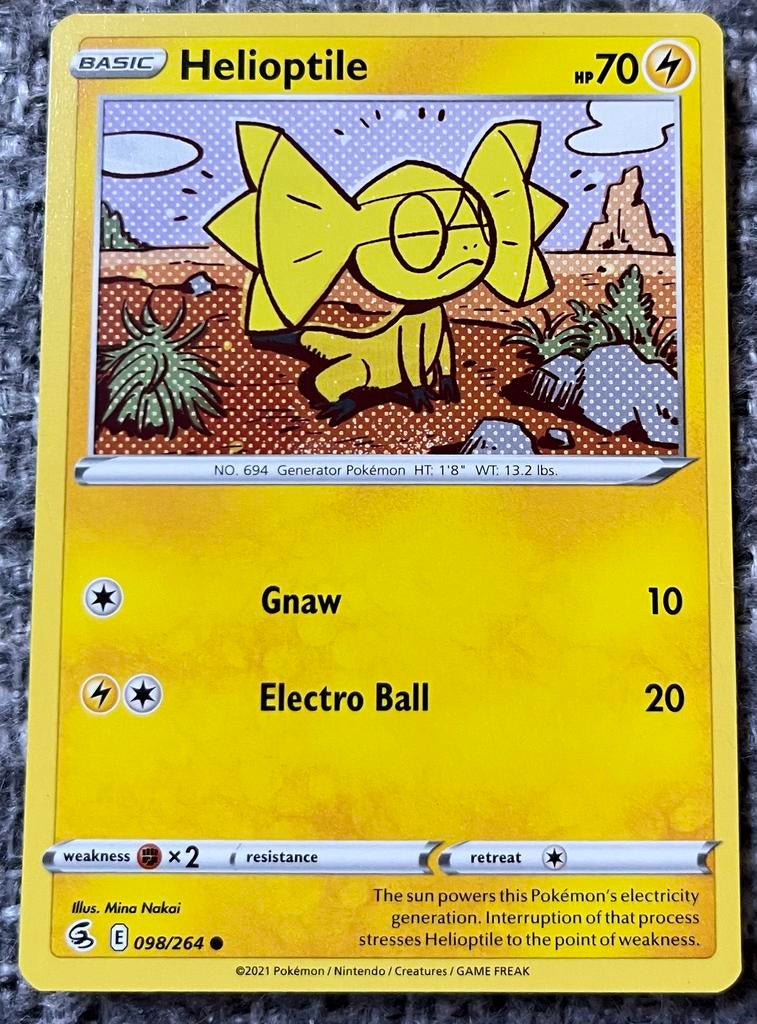 Pokémonkaart van Helioptile (694) • Fusion Strike (098/264), Verzenden, Nieuw, Losse kaart