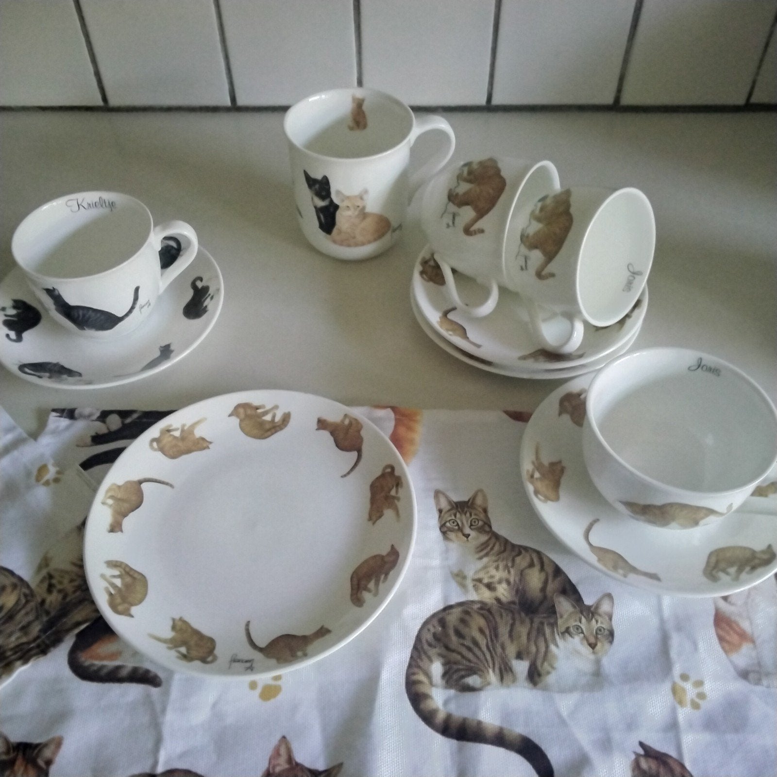 Francien's katten  items, Ophalen of Verzenden, Zo goed als nieuw, Overige stijlen, Kop(pen) en/of Schotel(s)