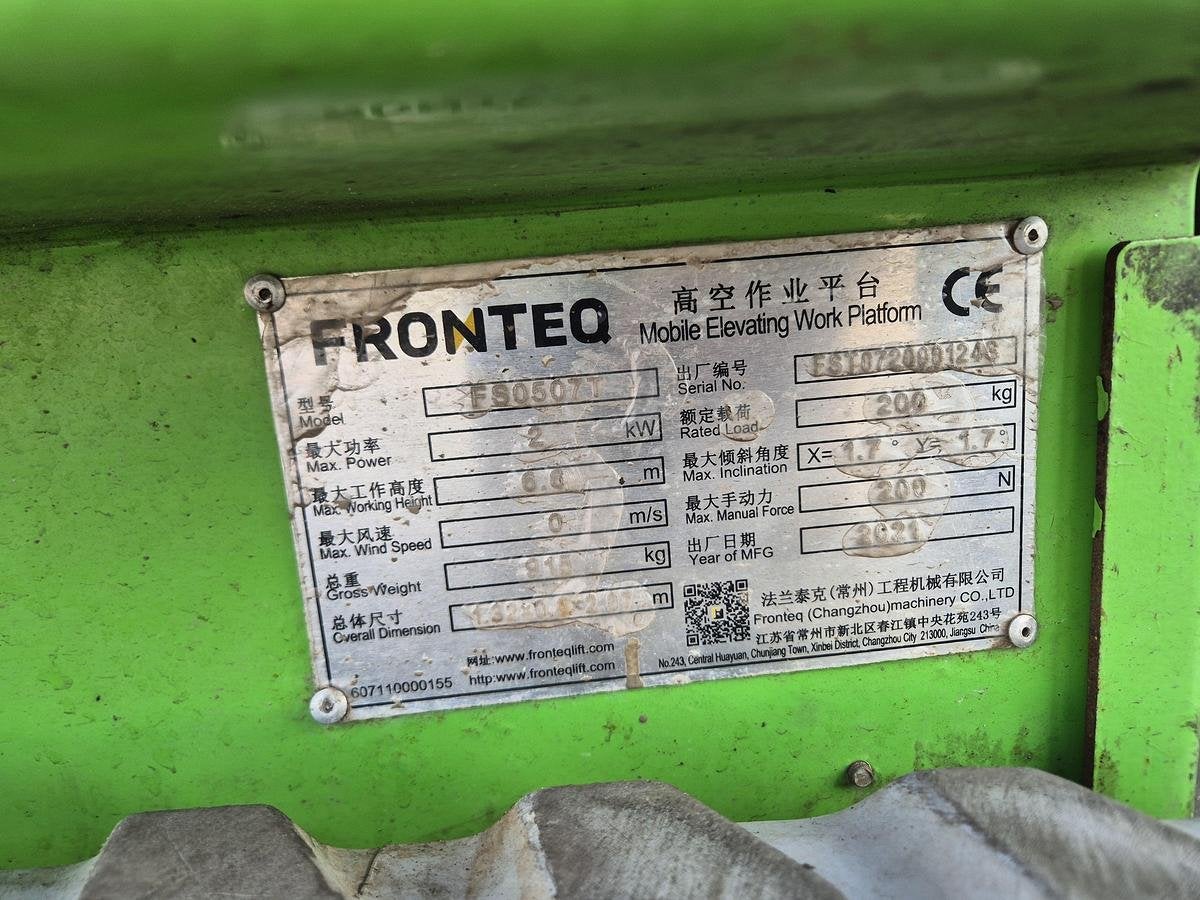 Fronteq Fronteq fs0507t 6.70 mtr rupsschaarhoogwerker/ hoogw