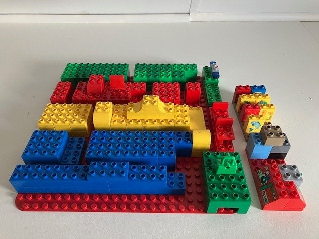 Duplo bouwplaat met blokken., Kinderen en Baby's, Ophalen, Gebruikt, Duplo
