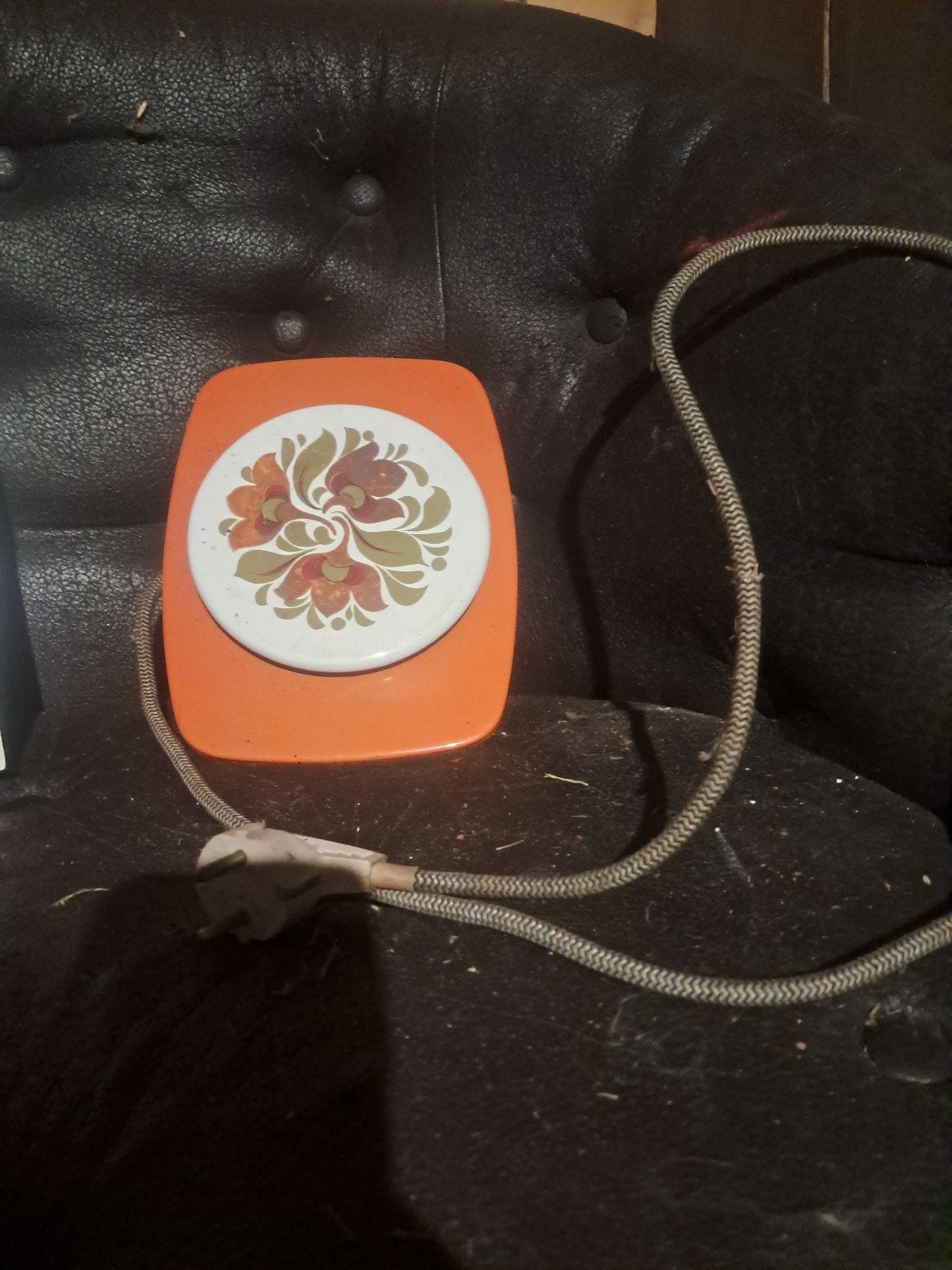 Vintage Inventum HT25 Theewarmer - Oranje met bloemmotief, Ophalen of Verzenden