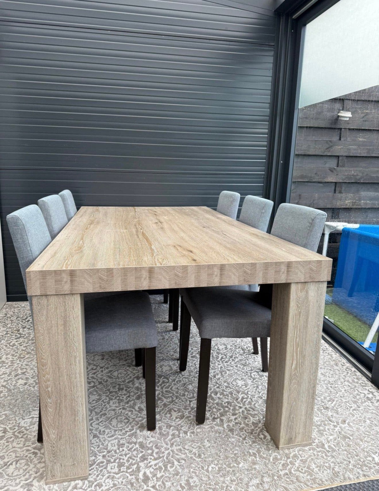 Eettafel met 6 stoelen, Tuin en Terras, Tuinsets en Loungesets, Ophalen of Verzenden, Zo goed als nieuw, Eettafel