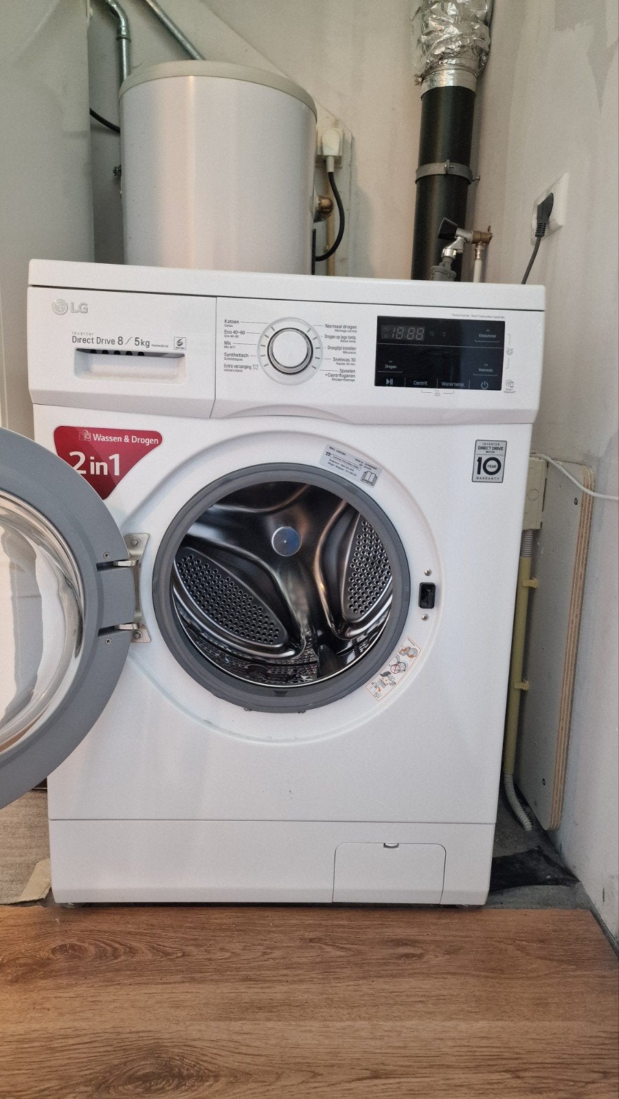 LG Direct Drive 8kg wassen en 5kg drogen, Ophalen, Zo goed als nieuw, 85 tot 90 cm