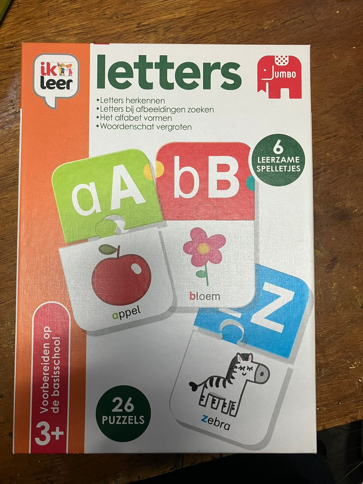 Ik leer letters jumbo speelgoed kind puzzel spelletje, Ophalen of Verzenden, Zo goed als nieuw