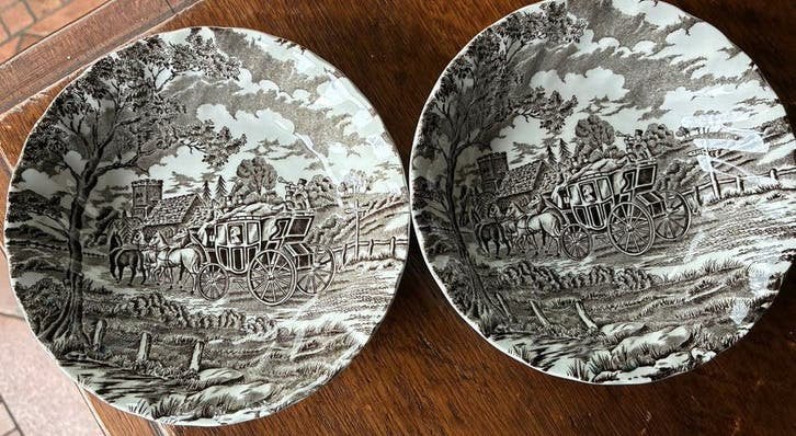 Set van 2 Myott Royal Mail Staffordshire Ware schaaltjes, Antiek en Kunst, Ophalen of Verzenden
