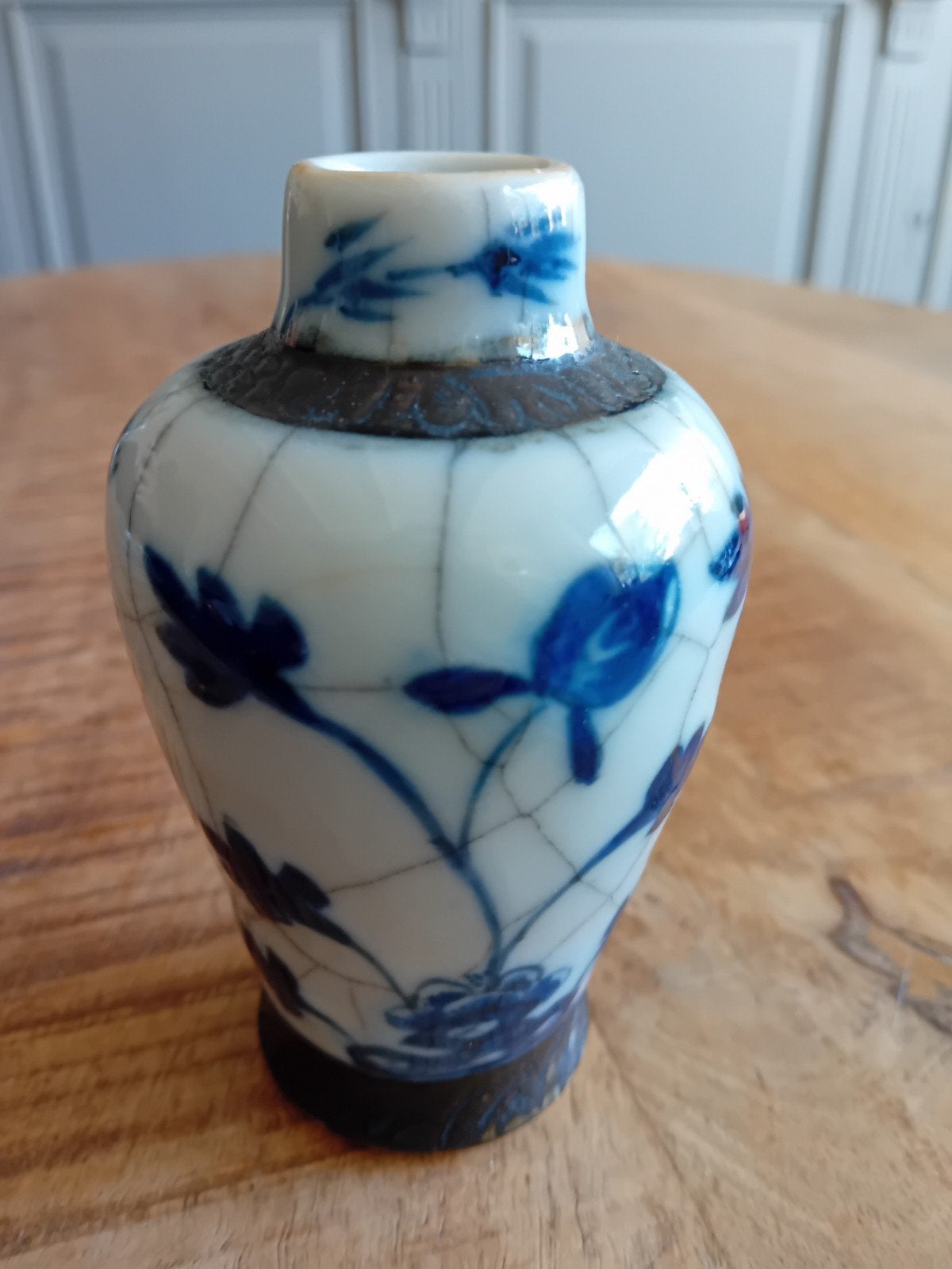 Antieke Chinese gemberpot, blauw-wit porselein, Antiek en Kunst, Ophalen